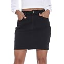 GUANYY Womens Denim Mini Skirt-Casual Stretch Slim High Waisted Jean Skirts