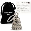 Guardian Bell 2nd Amendment Defender Good Luck Bell w/Keyring &amp; Black Velvet Gift Bag | Motorcycle Bell | Lead-Free Pewter | Good Luck Gift to Friends &amp; Family | Bike Bell | Made in USA