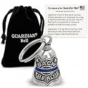 Guardian Bell Back The Blue Good Luck Bell w/Keyring & Black Velvet Gift Bag | Motorcycle Bell | Lead-Free Pewter | Good Luck Gift to Friends & Family | Bike Bell | Made in USA