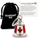 Guardian Bell Canadian Good Luck Bell w/Keyring &amp; Black Velvet Gift Bag | Motorcycle Bell | Lead-Free Pewter | Made in USA