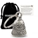 Guardian Bell Fallen Brother Good Luck Bell w/Keyring &amp; Black Velvet Gift Bag | Motorcycle Bell | Lead-Free Pewter | Good Luck Gift to Friends &amp; Family | Bike Bell | Made in USA