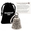 Guardian Bell In Memory of Fallen Hero Good Luck Bell w/Keyring &amp; Black Velvet Gift Bag | Motorcycle Bell | Lead-Free Pewter | Good Luck Gift to Friends &amp; Family | Bike Bell | Made in USA