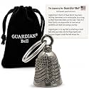Guardian Bell Old Glory Bell Good Luck Bell w/Keyring &amp; Black Velvet Gift Bag | Motorcycle Bell | Lead-Free Pewter | Good Luck Gift to Friends &amp; Family | Bike Bell | Made in USA
