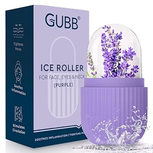gubb ice roller for face puffy eyes amp neck  face ice roller for face massager  silicone facial ice roller for glowing amp tighten skin  reusable long lasting amp unbreakable ice face roller blue