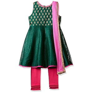 Gubbarey Girls Silk Salwar Suit Set