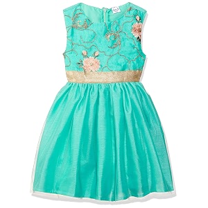 Gubbarey Girls Synthetic Empire Waist Knee-Length Dress