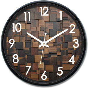 gudki analog 28 cm x 28 cm wall clock black with glass standard