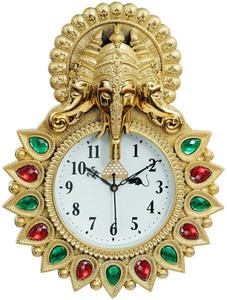 gudki analog 35 cm x 25 cm wall clock gold with glass standard