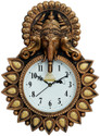 Gudki Analog 35 cm X 25 cm Wall Clock (Brown, With Glass, Standard)