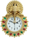 Gudki Analog 35 cm X 25 cm Wall Clock (Gold, With Glass, Standard)
