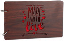Gudki Scrapbook Photo Album, Made With Love, 10 inch X 7 inch Size, 30 Black Paper Sheets, 2 Metal Binding Rings Album