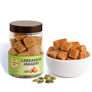 the gudwala jaggery  pure amp natural no chemicals  organic immunity booster sweetener pack of 1 cardamom jaggery infusion