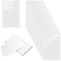 Gueevin 100 Pcs 2 X 3.5 Inch Adhesive Sheet Protectors Clear Plastic