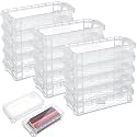 Gueevin 24 Pcs Pencil Box Clear Plastic Pencil Case, White