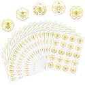 Gueevin 400 Pcs Bee Envelope Stickers Gold Foil Bee Labels, Self Adhesive