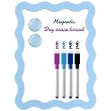 Gueevin Blue Small Scalloped Magnetic Dry Erase Whiteboard, 7" x 9"