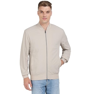 GUESS Grey Polyamide Blend Solid Bomber Jacket