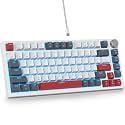 Guffercty kred 75% Percent Mechanical Keyboard with Knob, Gasket Mouted Wired TKL Gaming Keyboard 75 Percent Hot Swappable Programmable for Windows Laptop PC Gamer（82 Grey）