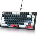Guffercty kred 75% Gasket Mounted Gaming Keyboard Hot Swappable, 82 Key RGB Backlit Wired TKL Mechanical Keyboard with Knob &amp; Programmable Macros, Custom Linear Switch for MAC Win (82 Black)