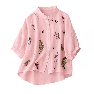Gufrina Women Designer Botanical Embroidered Korean Style