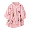 Gufrina Women Designer Botanical Embroidered Korean Style