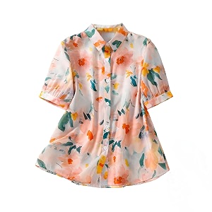 Gufrina Womens Casual Button-Down Shirt with Multicolor