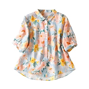 Gufrina Womens Casual Button-Down Shirt with Multicolor