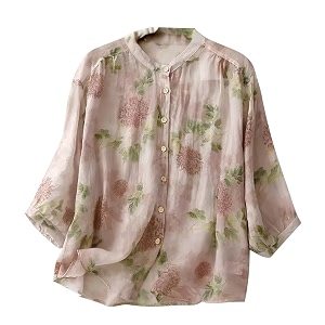 Gufrina Womens Light Rose Floral Printed Button