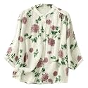 Gufrina Womens Light Rose Floral Printed Button