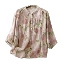 Gufrina Womens Light Rose Floral Printed Button
