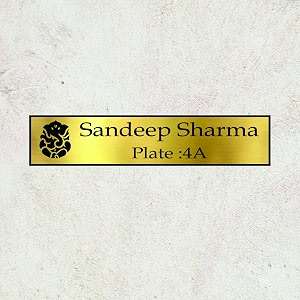 gugan39s customized self adhesive acrylic name plate black acrylic and gold engraving sheet 12 x 3 inches black and gold