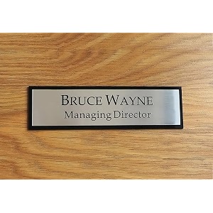 gugan39s customized self adhesive acrylic name plate signage black acrylic and silver sheet  custom name sign plate for home office amp outdoor entrance 12 x 4 inches silver