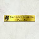 Gugan's Customized Self Adhesive Acrylic Name Plate| Black Acrylic and Gold Engraving Sheet 12 x 3 Inches (Black and Gold)