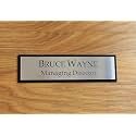 Gugan's Customized Self Adhesive Acrylic Name Plate Signage| Black Acrylic and Silver Sheet | Custom Name Sign Plate For Home, Office &amp; Outdoor Entrance 12 x 4 Inches (Silver)