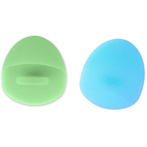 facial pore cleansing pads silicone face scrubbers soft exfoliators cleansing tool massage washing pore cleanser blackhead removing baby pet shower 2 blue  green