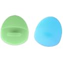 Facial Pore Cleansing Pads, Silicone Face Scrubbers Soft Exfoliators Cleansing Tool Massage Washing Pore Cleanser Blackhead Removing Baby Pet Shower (2, Blue + Green)