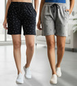 Guide Printed Women Black Grey Regular Shorts