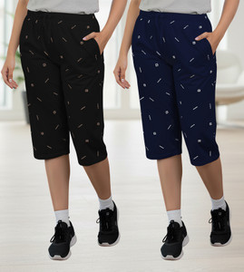 guide women black dark blue capri