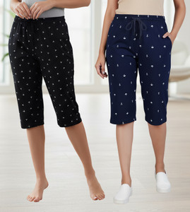 guide women black dark blue capri