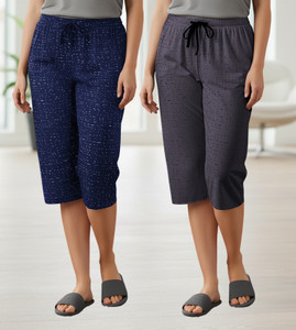 guide women dark blue grey capri