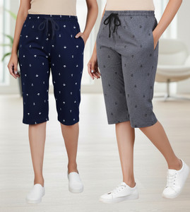 guide women dark blue grey capri