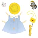 Guinea Pig Clothes,Soft Bunny Ferret Clothes with Pet Rabbit Harness and Leash Mini Hat Bag Cute Brooch for Kitten Small Animal Collars