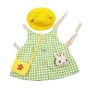 Guinea Pig Clothes,Soft Bunny Ferret Clothes with Pet Rabbit Harness and Leash Mini Hat Bag Cute Brooch for Kitten Small Animal Collars