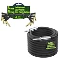 AA AUDIO ACCESSORY Guitar Patch Cables 6 Inch 4 Pack with Speaker Cable 1/4 Inch 15ft