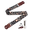 Guitar Strap - 2" Wide Thick Real Cowhide Ends,Safety &amp; Durable Guitar Straps with Soft Embroidery Adjustable Strap,Grey Black Tan Leopard