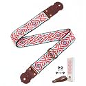 Guitar Strap - 2" Wide Thick Real Cowhide Ends,Safety &amp; Durable Guitar Straps with Soft Embroidery Adjustable Strap,(Fashion Small Diamond)
