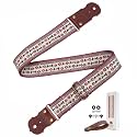 Guitar Strap, Jacquard Embroidery Guitar Straps with Top Real Cowhide Ends Guitar Straps for Electric,Bass and Acoustic Guitars(Fresh Floral)