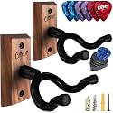Guitar Wall Hanger 2 Pack U-Shaped Walnut Mount
