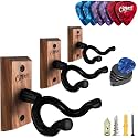 Guitar Wall Hanger 3 Pack U-Shaped Walnut Mount
