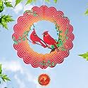 Cardinal Wind Spinners Garden Yard Decor Gift for Women Men, 12 Inch Outdoor Metal 3D Wind Spinner, Stainless Steel Hanging Wind Catchers Kinetic Sculpture for Outside Decoration